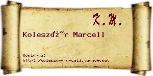 Koleszár Marcell névjegykártya