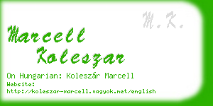 marcell koleszar business card